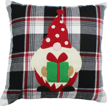 Winter Plaid Black, Red, Cream Pillow PL042019 - The Fox Decor